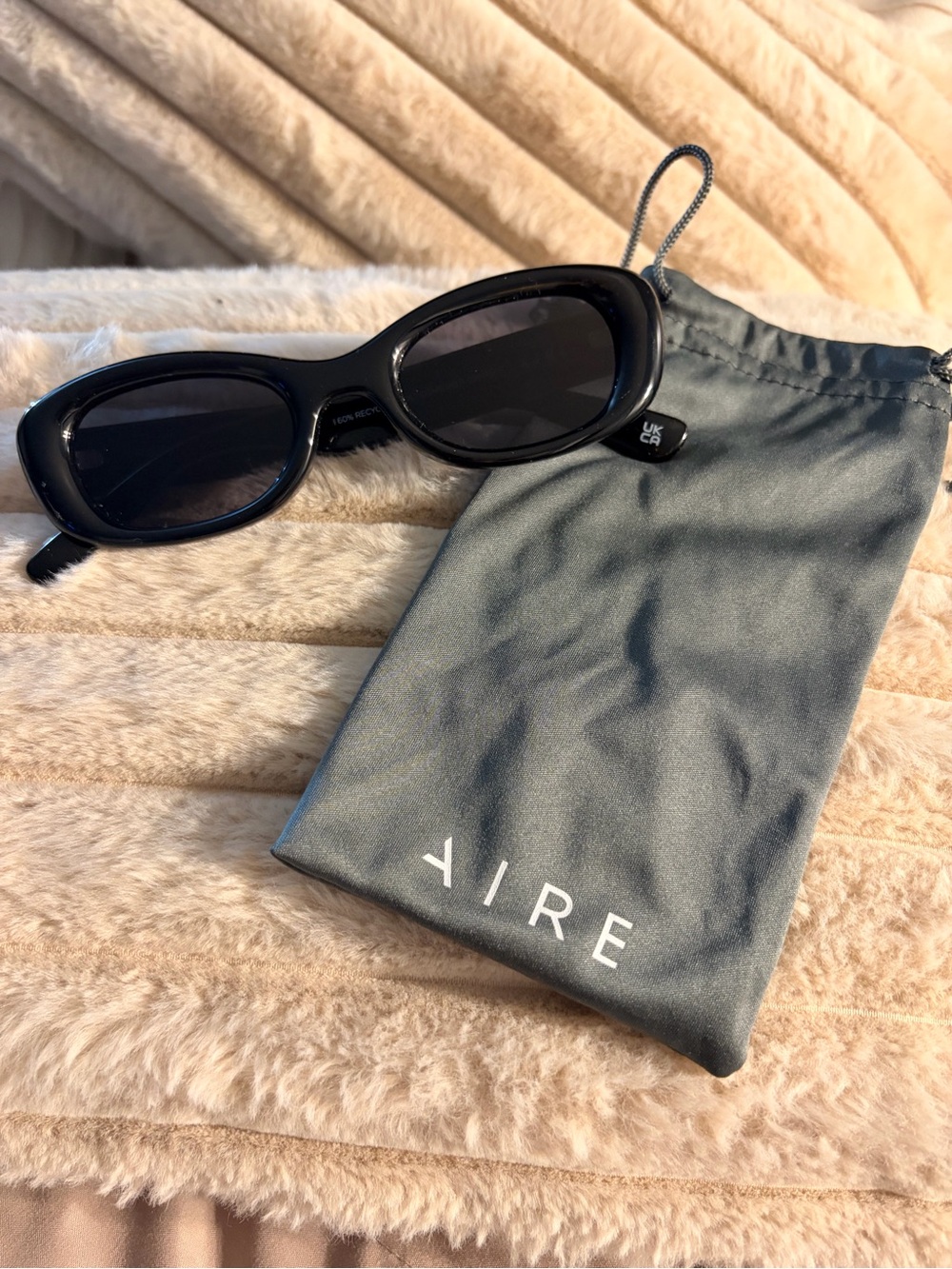 AIRE Black Oval Women's Sunglasses